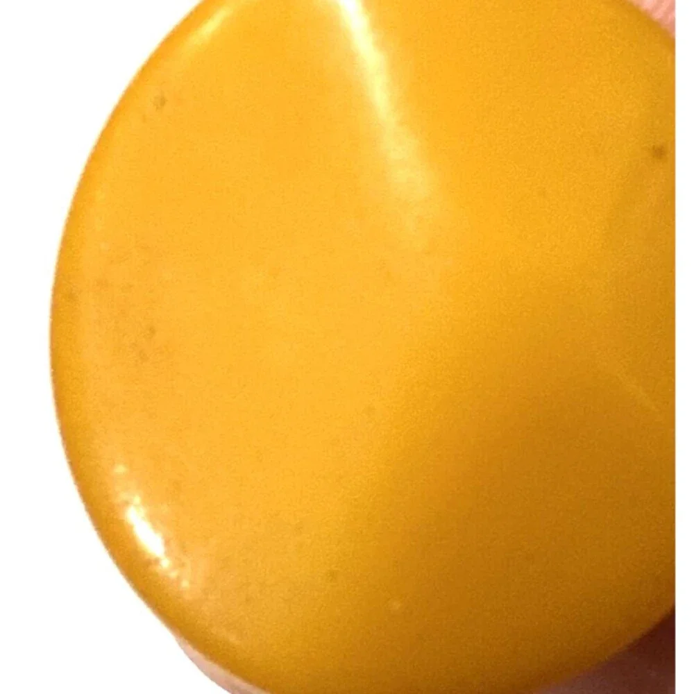Vintage Bakelite Earrings Butterscotch Yellow Button Screw Back Mid Century 1”